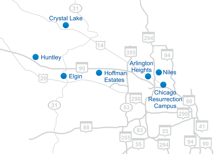 Map of Virginia Oncology Associates Locations
